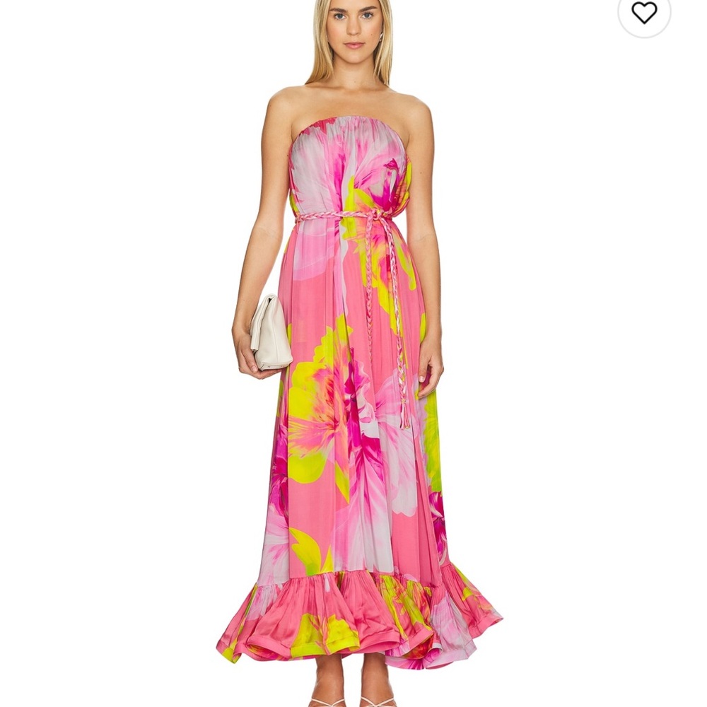 Maxi dress in floral pink